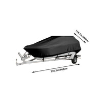 Housse bateau coque en V imperméable anti-UV noire, 4 tailles de 4,2 à 7 m