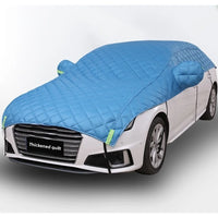 Demi-housse de voiture épaisse en coton matelassé, anti-soleil, anti-pluie, anti-neige et anti-grêle