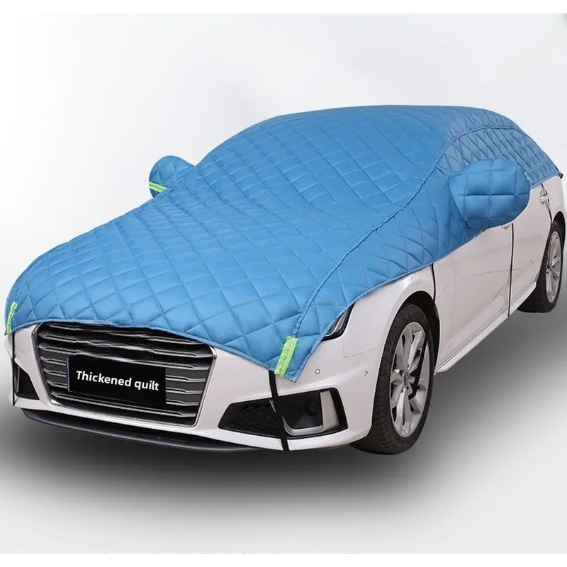 Demi-housse de voiture épaisse en coton matelassé, anti-soleil, anti-pluie, anti-neige et anti-grêle