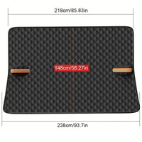 Couverture de pare-brise magnétique noire en polyester, sangles à crochets, 238x218 cm, grand format