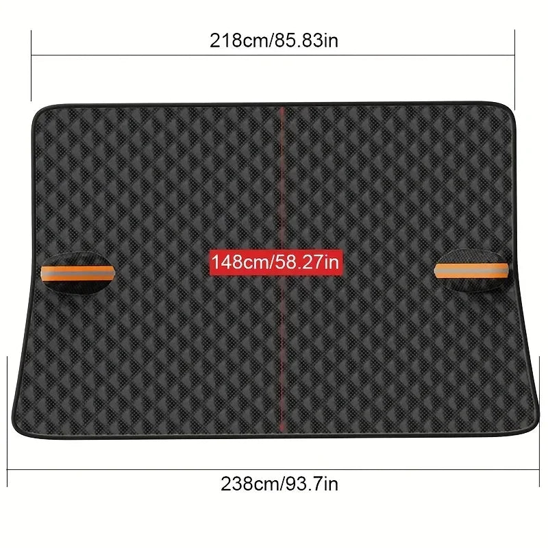 Couverture de pare-brise magnétique noire en polyester, sangles à crochets, 238x218 cm, grand format