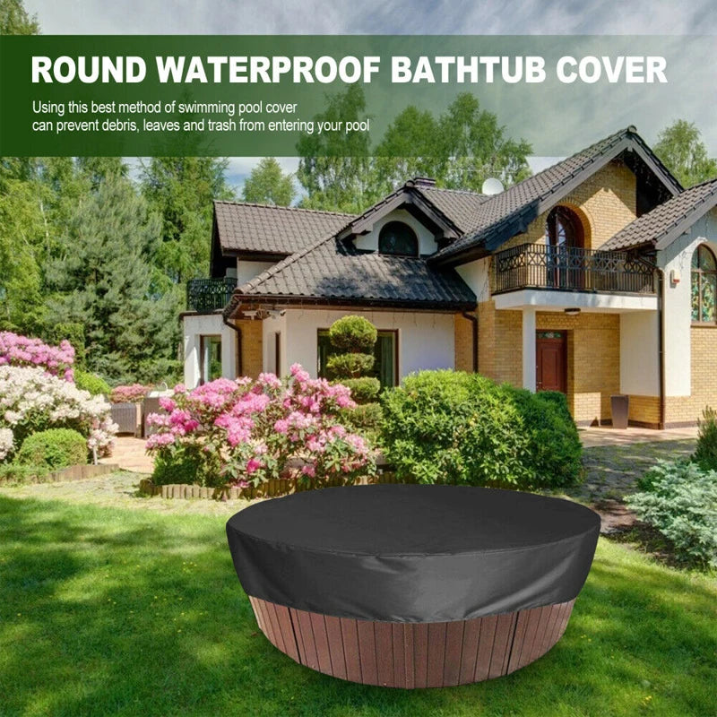 Housse ronde de spa imperméable anti-UV, 4 coloris, 6 tailles de 160 à 215 cm