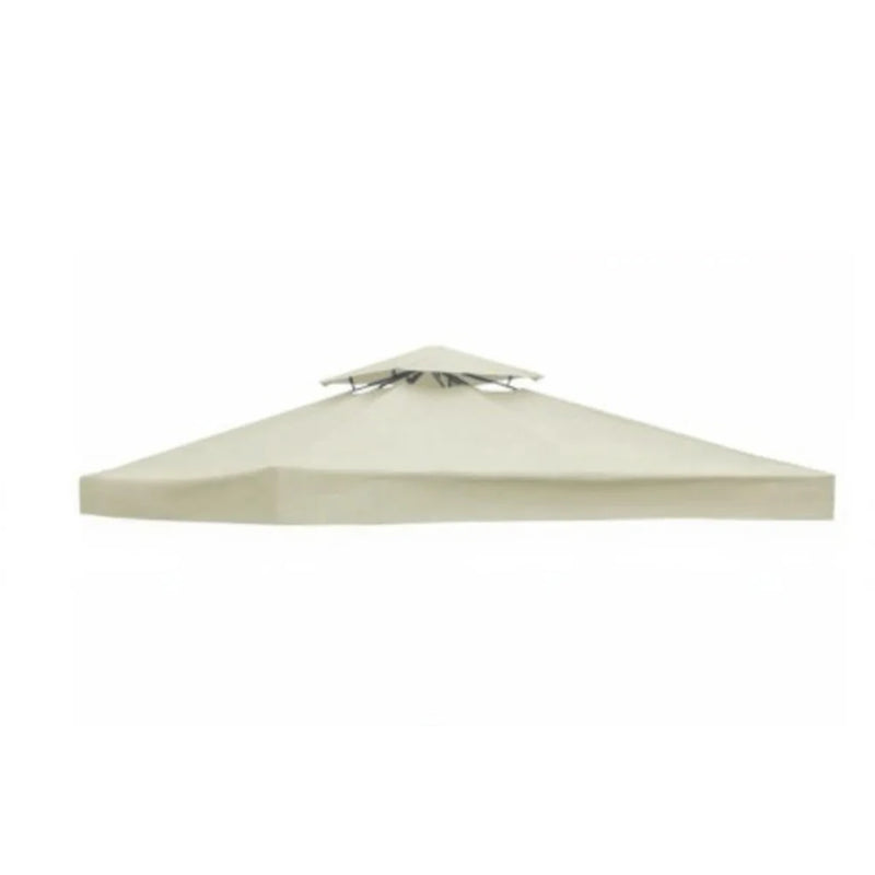 Toit de tonnelle 3 x 3 m à deux niveaux ventilés, polyester 300D, poches d'angle renforcées