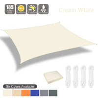 Voile d'ombrage rectangulaire ou carré, 7 coloris, de 2x2 à 4x6 m, option kit de fixation