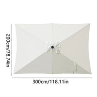 Toile de remplacement pour parasol rectangulaire 200 x 300 cm, polyester anti-UV, 4 coloris