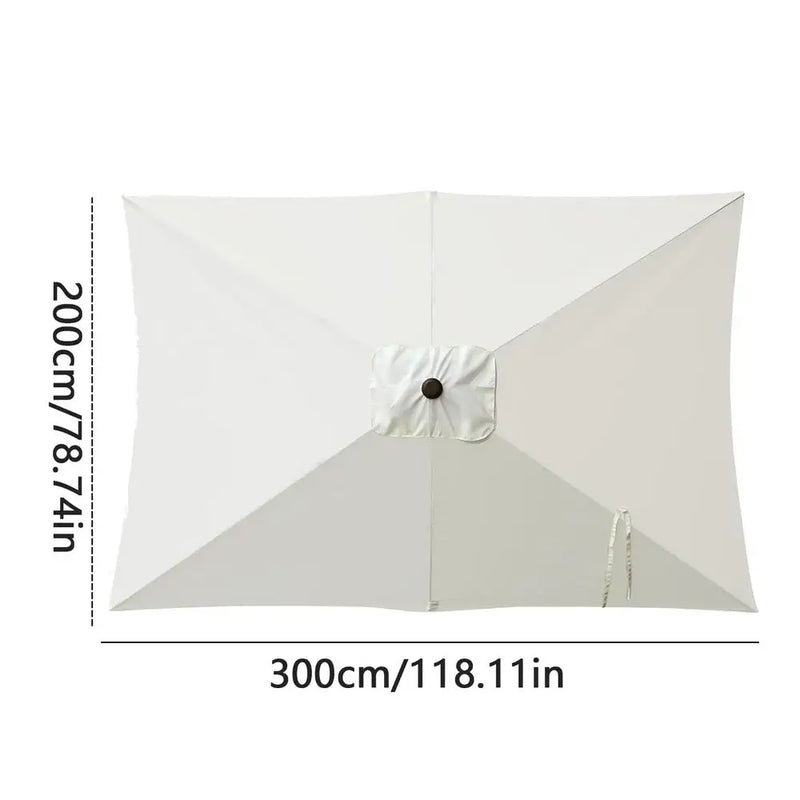 Toile de remplacement pour parasol rectangulaire 200 x 300 cm, polyester anti-UV, 4 coloris