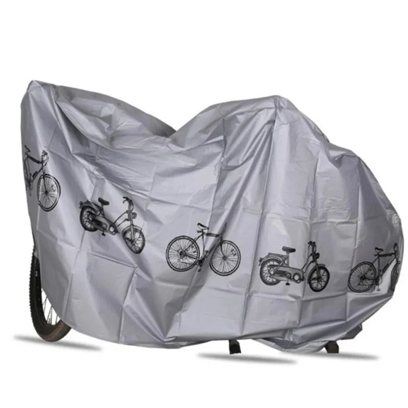 Housse de vélo et moto imperméable en PEVA imprimé vélos, gris ou noir, 200 x 105 cm