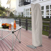 Housse de parasol déporté imperméable beige avec fermeture éclair, 2,1 à 4 m