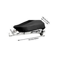 Housse bateau coque en V imperméable anti-UV noire, 4 tailles de 4,2 à 7 m