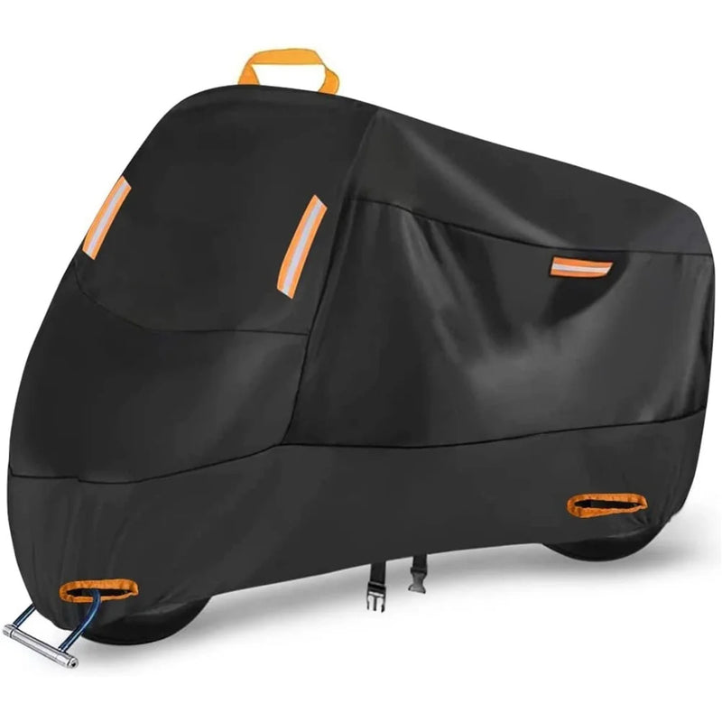 Housse moto et scooter imperméable Oxford 210D noir, bandes réfléchissantes, 3 tailles