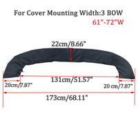 Housse de rangement de bimini noire 600D, 3 ou 4 arceaux, avec fermeture éclair