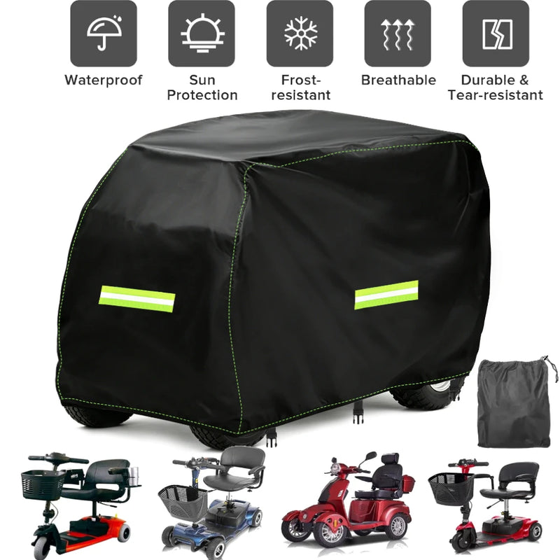 Housse de protection pour scooter de mobilité, Oxford 210D imperméable, 4 tailles