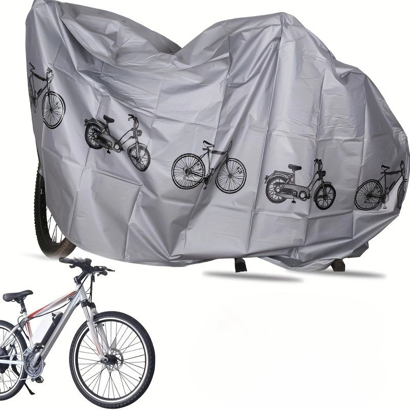 Housse de vélo, VTT et moto imperméable et anti-UV, motifs vélos, noire ou grise, 200x100 cm