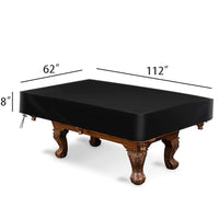Housse billard noire ajustée imperméable et anti-UV, tissu Oxford enduit PU, 7, 8 ou 9 pieds