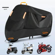 Housse de moto imperméable noire avec bandes réfléchissantes, tailles XL, 2XL et 4XL, pour scooter