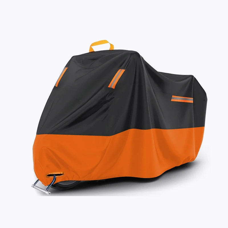 Housse de moto Oxford 420D imperméable, noire ou noir et orange, tailles M à 4XL