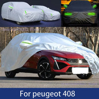 Housse voiture pour Peugeot 408, protection extérieure complète imperméable, anti-neige et anti-poussière, blanche ou noire