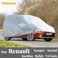 Housse voiture pour Renault Kangoo Maxi, Express, Compact et Van, polyester enduit PVC argenté
