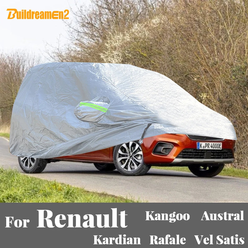 Housse voiture pour Renault Kangoo Maxi, Express, Compact et Van, polyester enduit PVC argenté