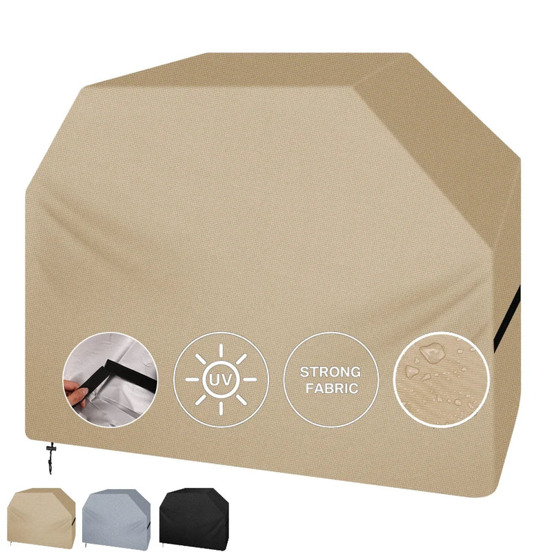 Housse barbecue à gaz imperméable et anti-UV en tissu Oxford, beige ou noir, 2 tailles