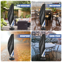 Housse parasol déporté forme banane ou droite avec perche télescopique et pochette, Oxford imperméable