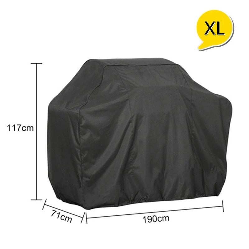 Housse barbecue gril à gaz imperméable, double couture, Oxford polyester enduit d'argent, 8 tailles