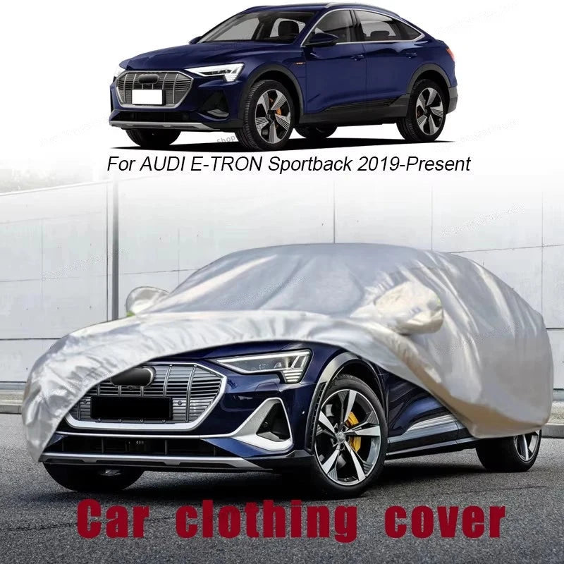 Housse voiture pour Audi Q5, Q4, Q7 et Q8 en Oxford argenté, anti-UV, 12 modèles au choix