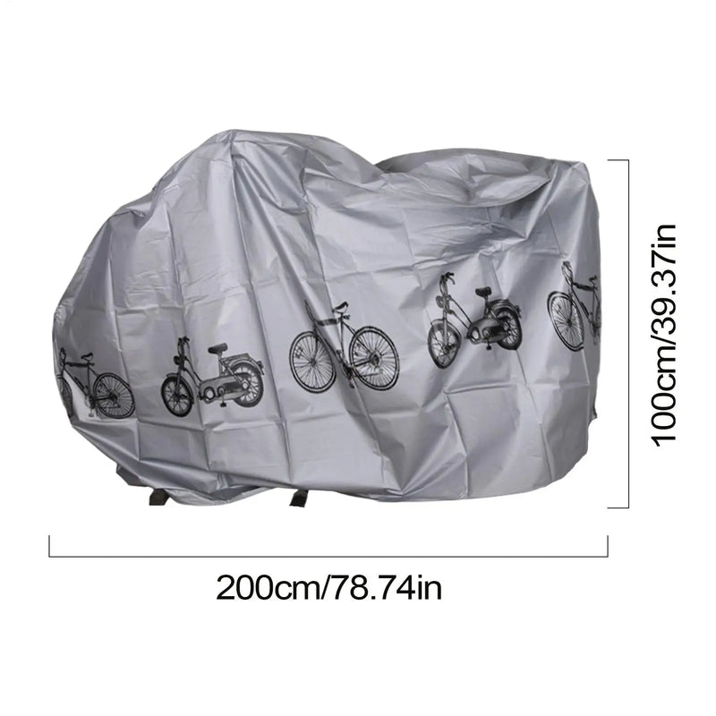 Housse de vélo imperméable anti-UV et anti-poussière, gris ou noir, 200 x 100 cm