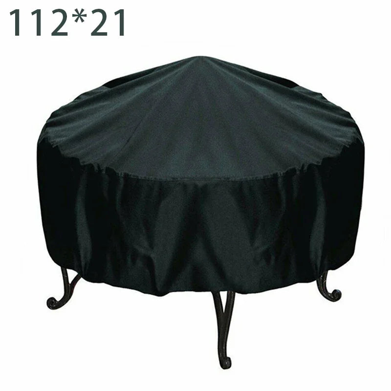 Housse de brasero ronde imperméable coupe-vent en polyester, 4 dimensions de 76 à 112 cm