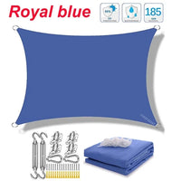 Voile d'ombrage rectangulaire imperméable en polyester 300D, anti-UV, 10 tailles