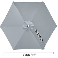 Toile de remplacement parasol 6 ou 8 baleines, imperméable anti-UV, Ø 2 à 3 m