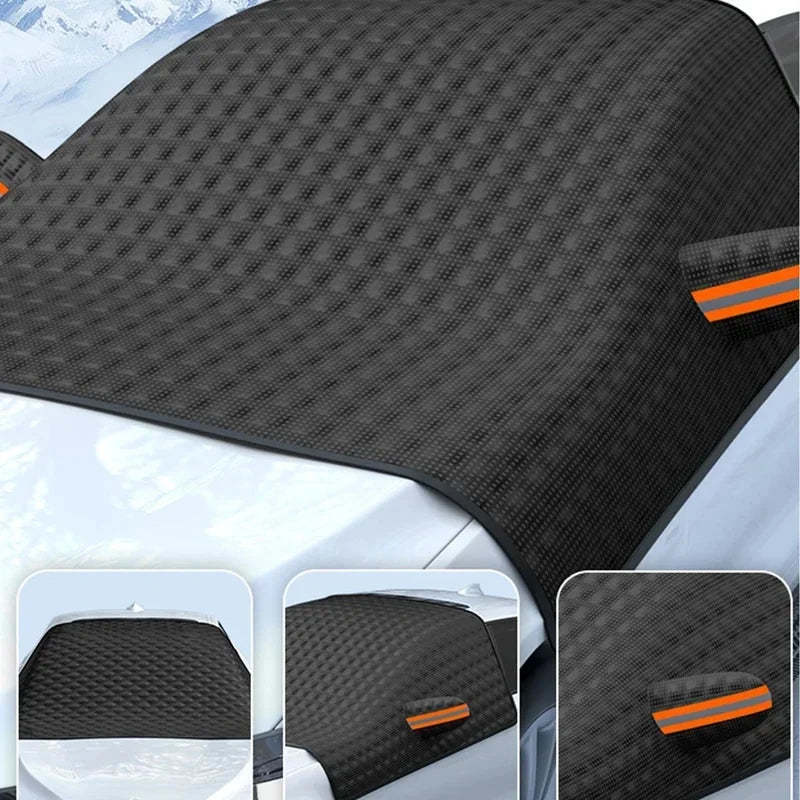 Protection pare-brise magnétique 12 aimants, 238x218 cm, anti-givre et anti-neige pour voiture, SUV et monospace