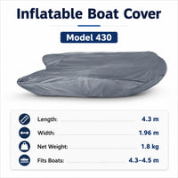 Housse bateau gonflable Oxford 420D imperméable anti-UV grise, 4 tailles de 2,7 à 4,5 m