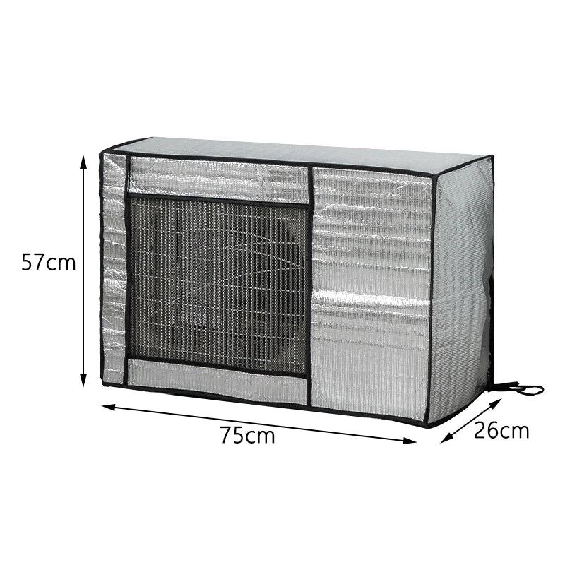 Housse de climatiseur extérieur en aluminium, façade en maille, 5 tailles de 75 à 105 cm
