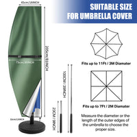 Housse parasol déporté forme banane ou droite avec perche télescopique et pochette, Oxford imperméable