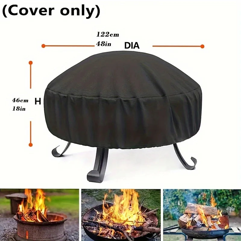 Housse de brasero rond en Oxford 420D anti-UV, à cordon, Ø 92 ou 122 cm