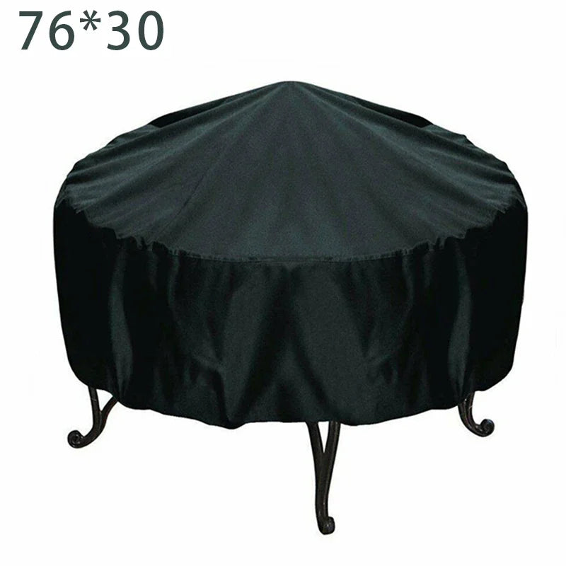 Housse de brasero ronde imperméable coupe-vent en polyester, 4 dimensions de 76 à 112 cm
