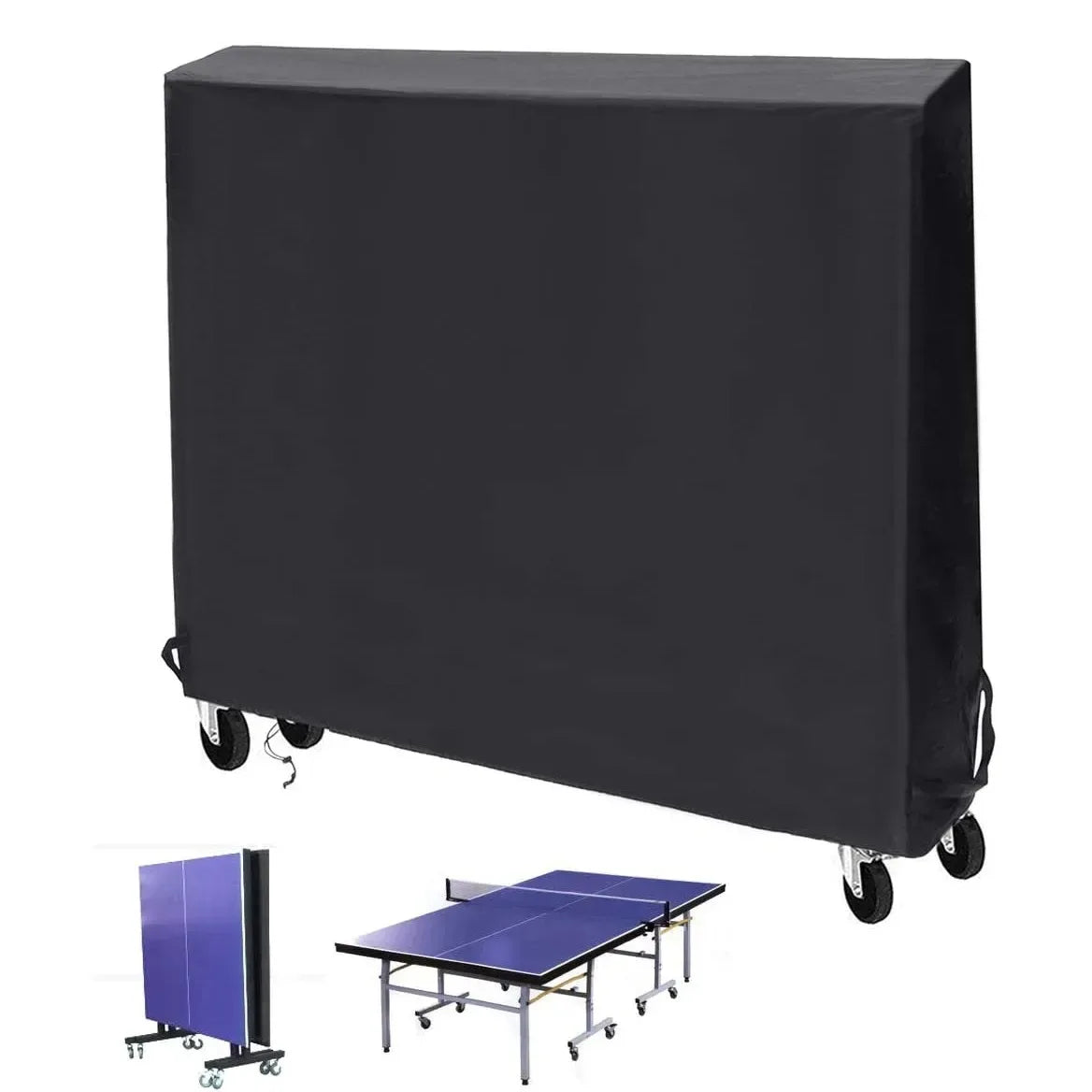 Housse table de ping-pong repliée sur roulettes, Oxford imperméable, 165 x 70 x 185 cm