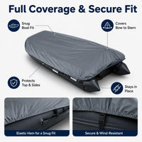 Housse bateau gonflable Oxford 420D imperméable anti-UV grise, 4 tailles de 2,7 à 4,5 m