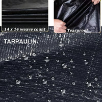 Bâche noire imperméable anti-UV avec œillets, 5 tailles de 2x2 à 3x5 m