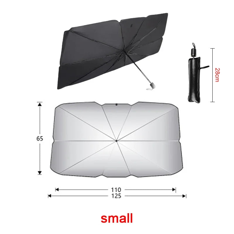 Pare-soleil voiture parapluie pliable pour pare-brise, avec ou sans encoche en V