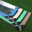 Bâche PVC transparente 0,35 mm à œillets, bordure colorée, 37 tailles