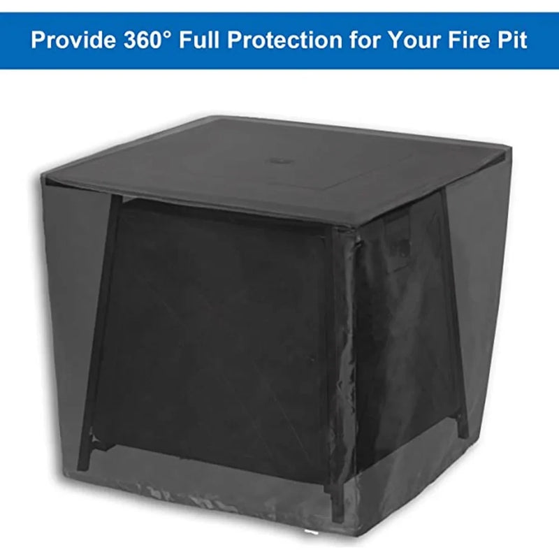 Housse table de foyer carrée 210T imperméable à cordon de serrage, de 54 à 122 cm