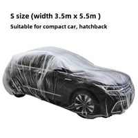 Housse de voiture jetable transparente, anti-poussière et anti-rayures, usage unique, tailles S à XL