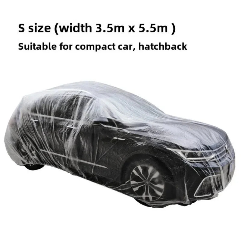 Housse de voiture jetable transparente, anti-poussière et anti-rayures, usage unique, tailles S à XL