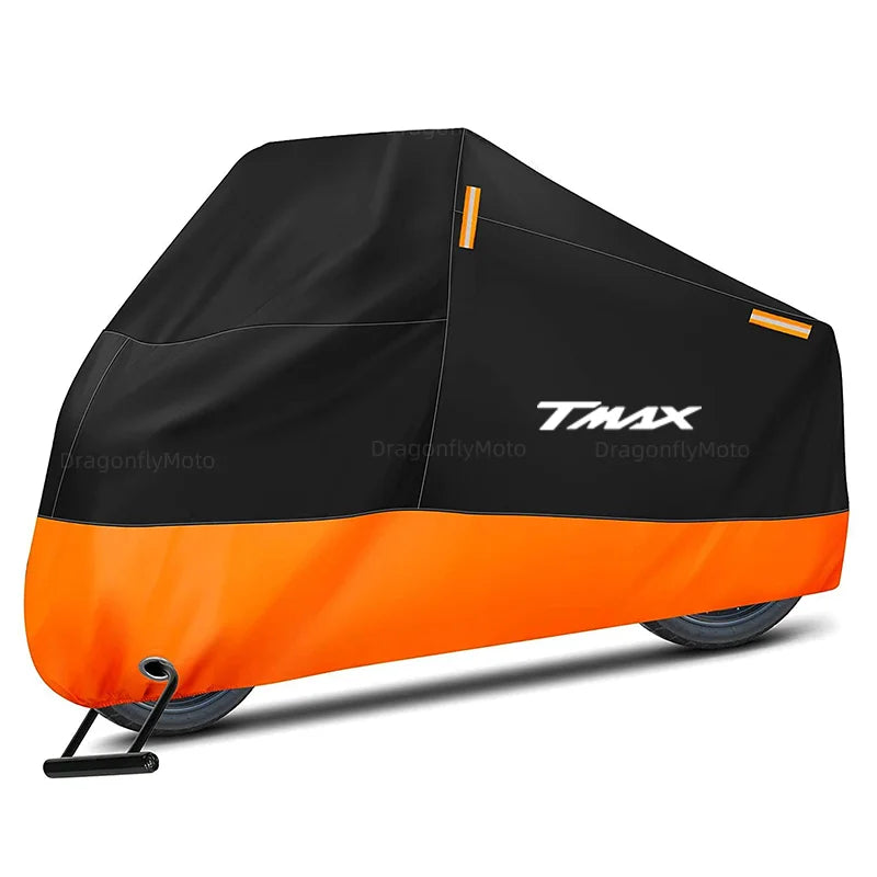 Housse moto pour Yamaha T-Max 500, 530 et 560, noire et orange, imperméable, 210D, 6 tailles
