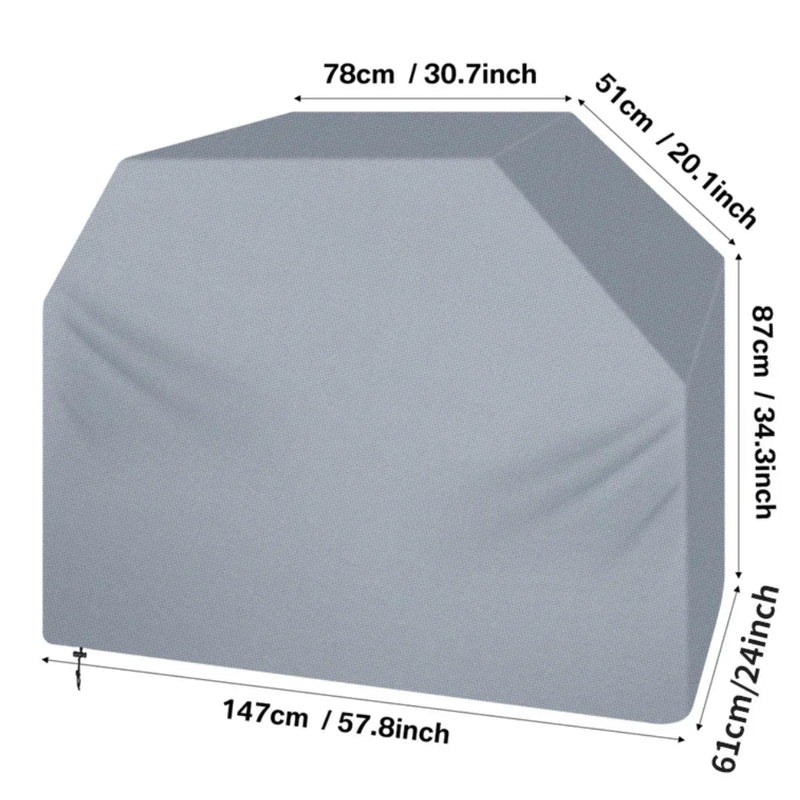 Housse barbecue à gaz 190D imperméable anti-UV, 147 x 61 x 122 cm, sac inclus