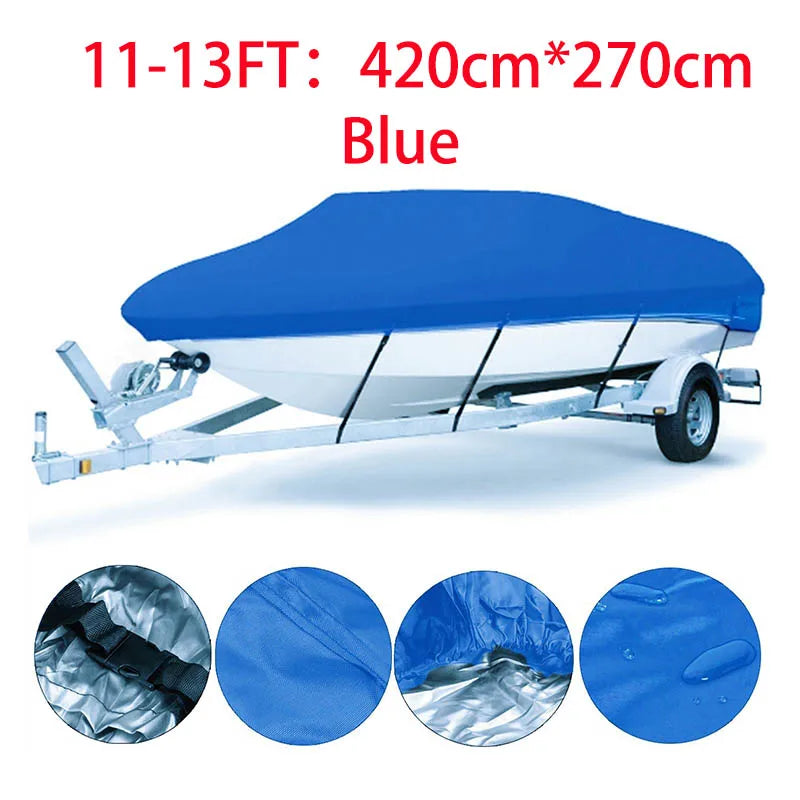 Housse bateau remorquable imperméable polyester 190T, 3 coloris, pour bateau de 3,35 à 6,71 m
