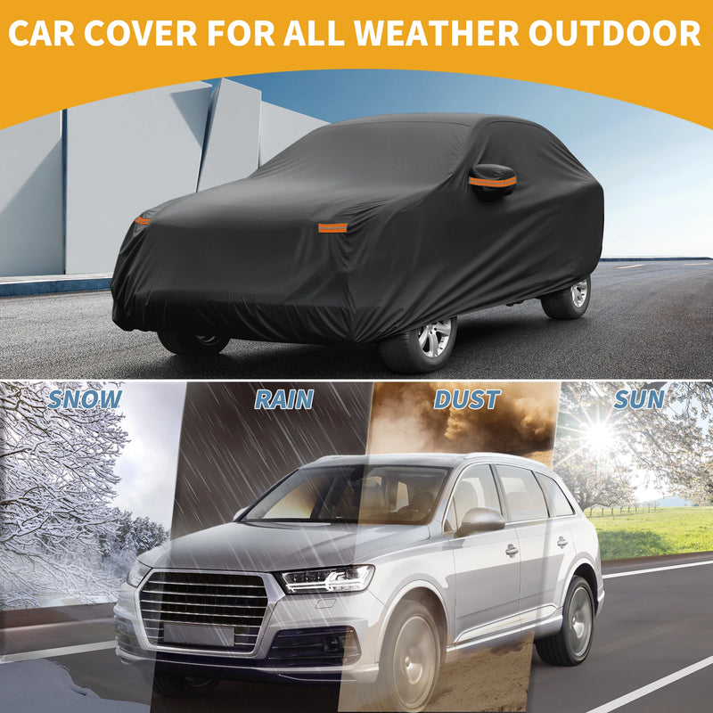 Housse voiture pour Kia Sportage 2010-2024, 210D enduit PU noire, fermeture de portière, 465 x 145 x 143 cm