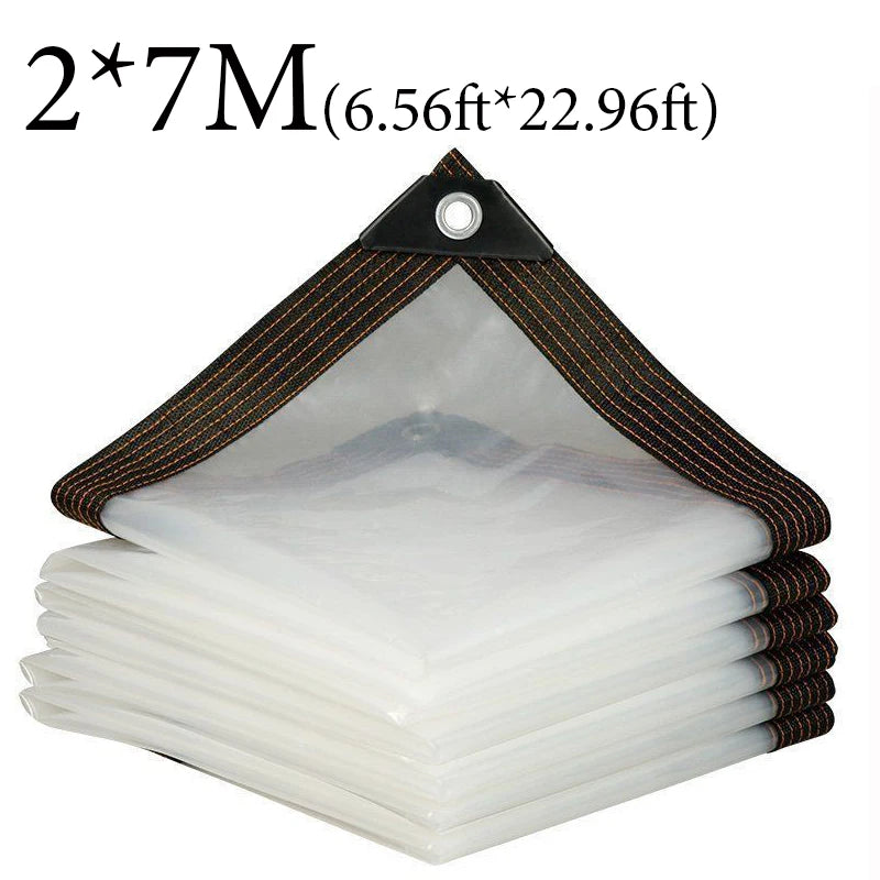 Bâche transparente imperméable avec œillets en polyéthylène de 2 x 4 à 5 x 10 m